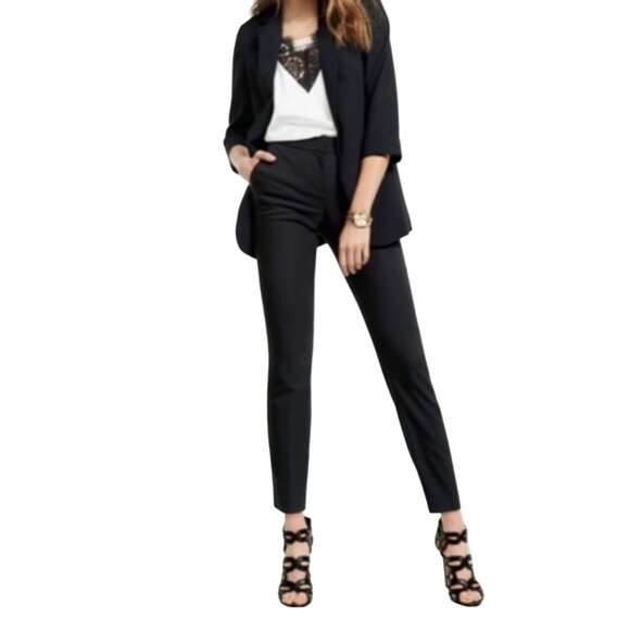 Express Columnist Skinny Stretch Mid Rise Dress Pants in Black Size 4 LONG - Picture 1 of 13